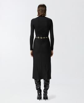 Vestido Pinko Frunces Negro para Mujer