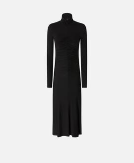 Vestido Pinko Frunces Negro para Mujer