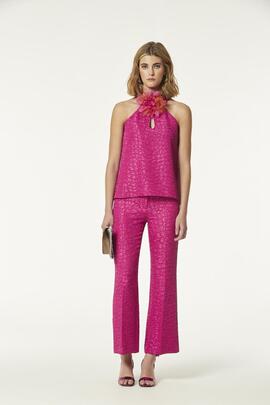 Pantalón Oky Watson Jacquard Fucsia para Mujer