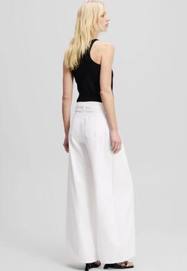 Pantalón Karl Wide Leg Denim Blanco