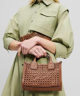 Bolso Karl Tote Woven Mini Marrón