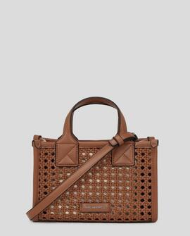 Bolso Karl Tote Woven Mini Marrón