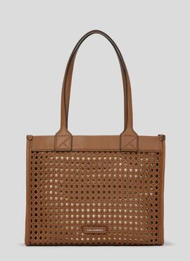 Bolso Karl Tote Woven Marrón