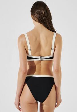 Top Karl Bikini Bandeau Monocromático Negro