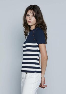 Camiseta Relish Punto Rayas Marino