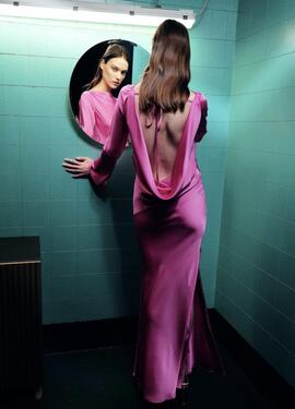 Vestido Revise Satinado Rosa
