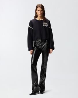 Jersey Pinko Cuello Redondo con Bordado Joya Marin