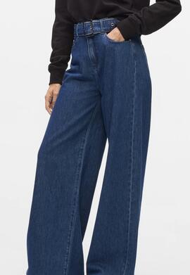 Vaquero Karl Wide Leg Cintrón Azul