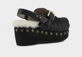 Zueco Mou Pony Skin Clog With Blanck