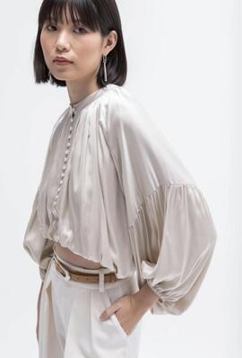 Blusa Masavi Mangas Volumen Elsa Beige