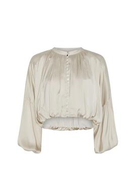 Blusa Masavi Mangas Volumen Elsa Beige