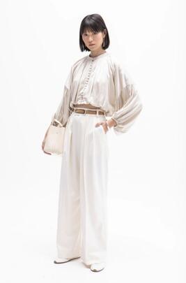 Blusa Masavi Mangas Volumen Elsa Beige