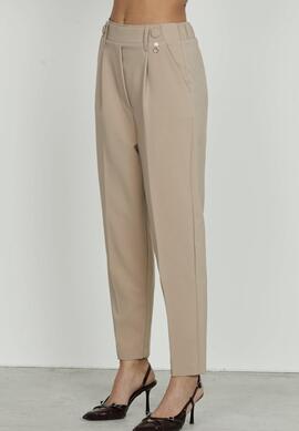 Pantalón Relish Duxi Cintura Alta Beige