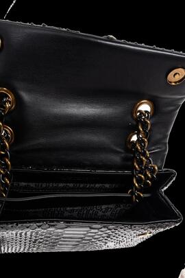 Bolso Kurt Geiger Mini Kensigton Snake Print Negro