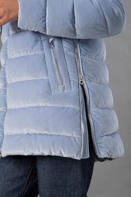 Plumífero Celeste Azul Terciopelo