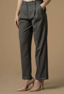 Pantalón Kocca Cuadros Gris/Burdeos