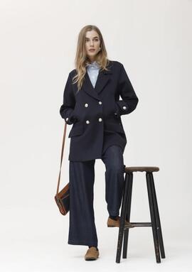 Abrigo Oky Cuarta Sarga Doble Neopreno Marino