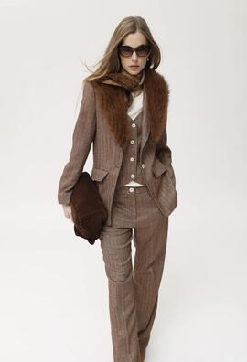 Chaqueta Oky Tabaco Espiga Bicolor