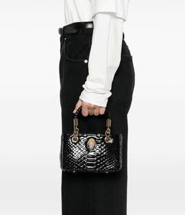 Bolso Kurt Geiger Mini Kensigton Snake Print Negro