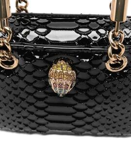 Bolso Kurt Geiger Mini Kensigton Snake Print Negro