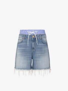 Pantalón Gaëlle Calzoncillo Rayas Corto Azul