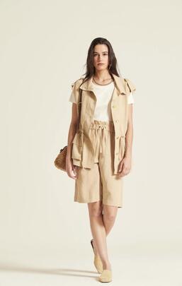 Pantalón Oky Miscu Viscosa Lino Beige