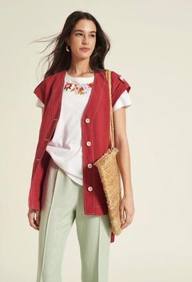 Chaleco Oky Vermo Lino Rojo