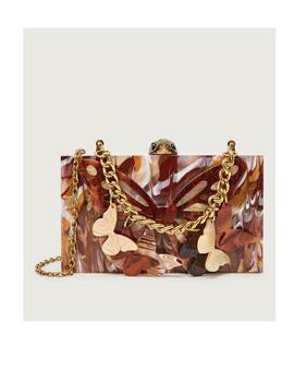 Clutch Kurt Geiger Butterefly Box Marrón