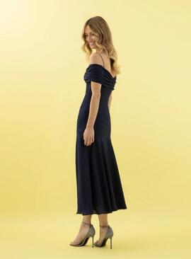 Vestido Victoria Midi Mizar Azul