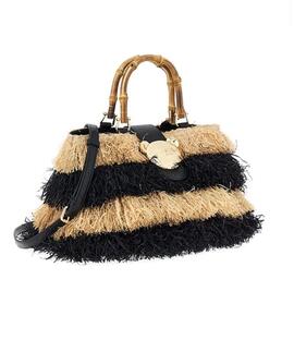 Bolso Rue Madam Riad Fringes Basket Negro