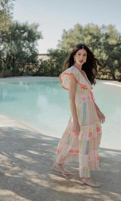 Vestido Piti Cuiti Tanzania Fluor Multicolor