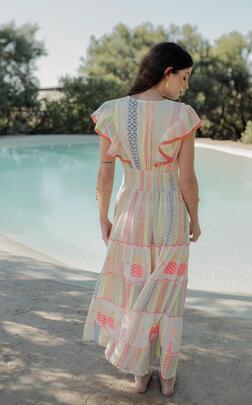 Vestido Piti Cuiti Tanzania Fluor Multicolor