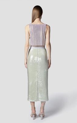 Falda Twenty Midi Lentejuelas Verde Agua