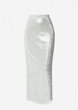 Falda Twenty Midi Lentejuelas Verde Agua