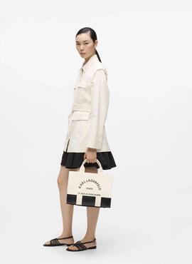Bolso Karl Tote Blanco/negro