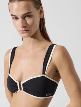 Top Bikini Karl Blanco/Negro