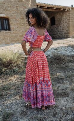 Conjunto Piti Cuiti Falda Top Rojo