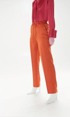Pantalón Básico Raso Naranja Isabelle Blanche para Mujer