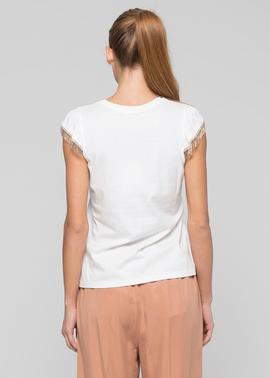 Camiseta Kocca Zena Letras Doradas Blanca para Mujer