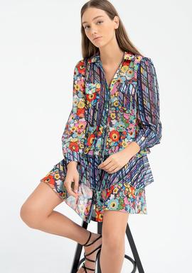 Vestido Fracomina Printed Short Multicolor para Mujer