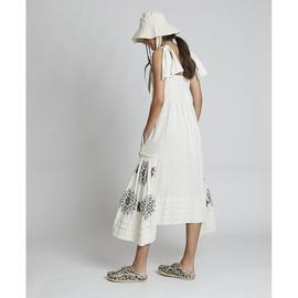 Vestido Zaitegui Esther Paneles Bordados Beige para Mujer