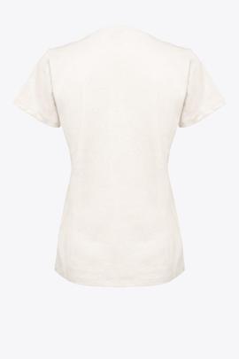 Camiseta Pinko Bussolotto Jersey Blanco Roto para Mujer