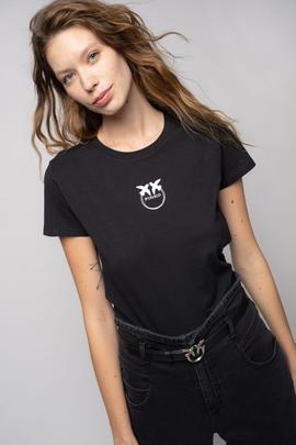Camiseta Pinko Bussolotto Jersey Negro para Mujer