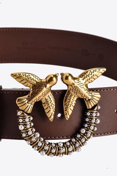  Pinko Cinturón para mujer, O81q_polvo, oro antiguo