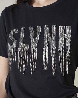Camiseta Silvian Heach Propper Negro para Mujer