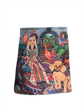 Pañuelo Chica y Perro Multicolor para Mujer