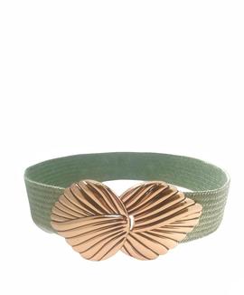 Cinturón Hoja Dorada Verde para Mujer
