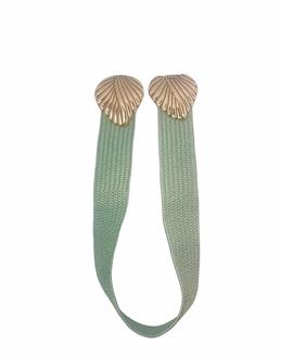 Cinturón Hoja Dorada Verde para Mujer