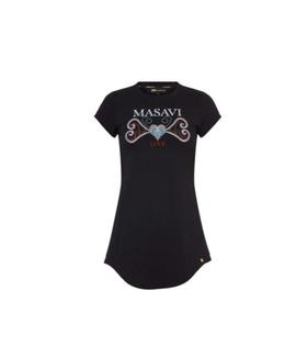 Vestido Masavi Sport Bajo Redondo Mariposa Negro para Mujer
