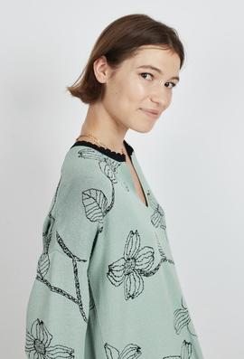 Jersey Montoto Flores Verde para Mujer